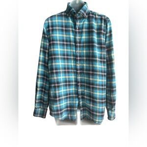 Rodd and Gunn Sport Fit Long Sleeve Button Front Blue Plaid Shirt Size Small